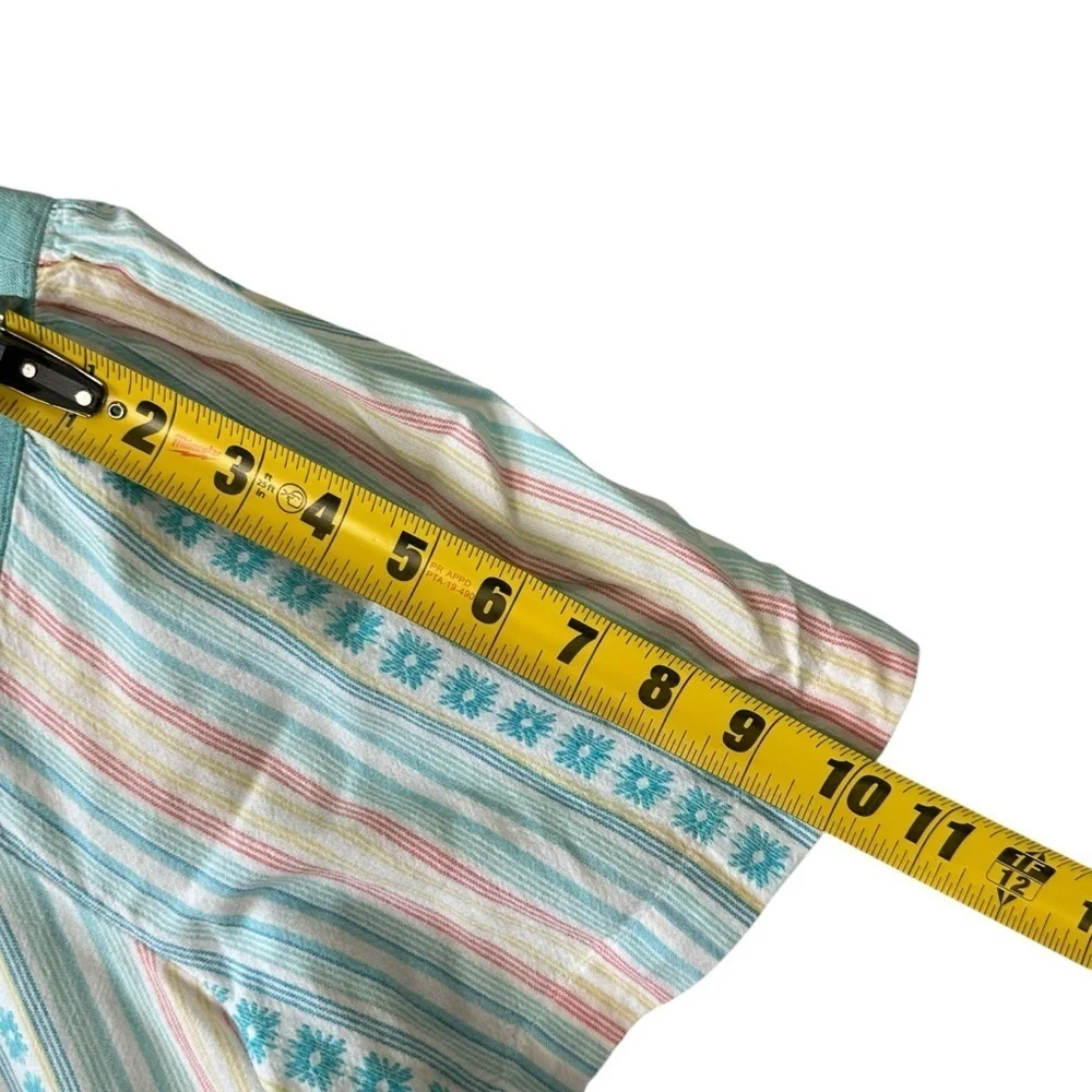 Go Softly Patio House Dress Women's Medium Teal Flowers. - Picture 6 of 6